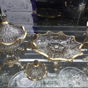 سرویس کریستال ۱۲ نفره شامپاینی لب طلا آکبند